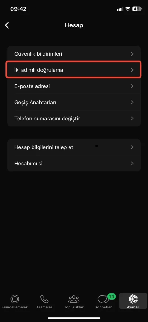 WhatsApp İki Adımlı Doğrulama Nasıl Açılır?