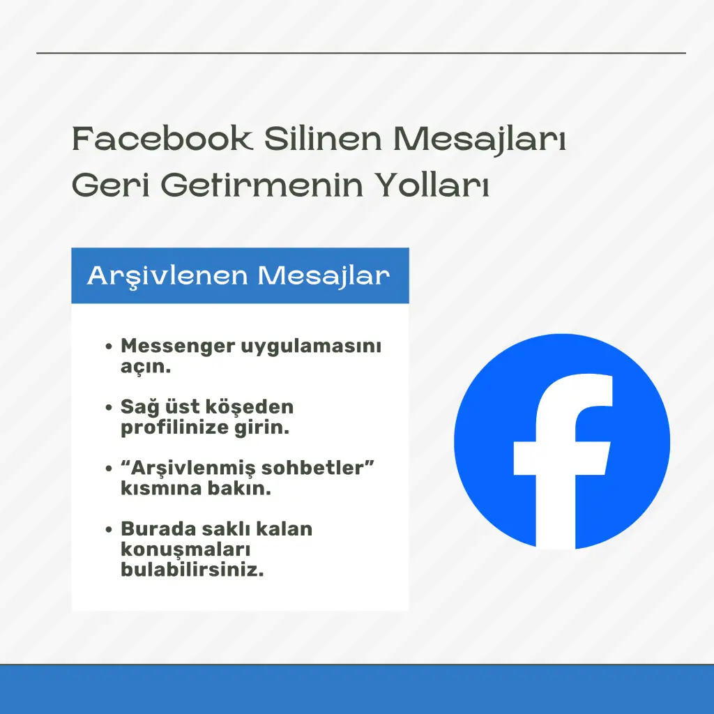 Facebook Silinen Mesajları Geri Getirme