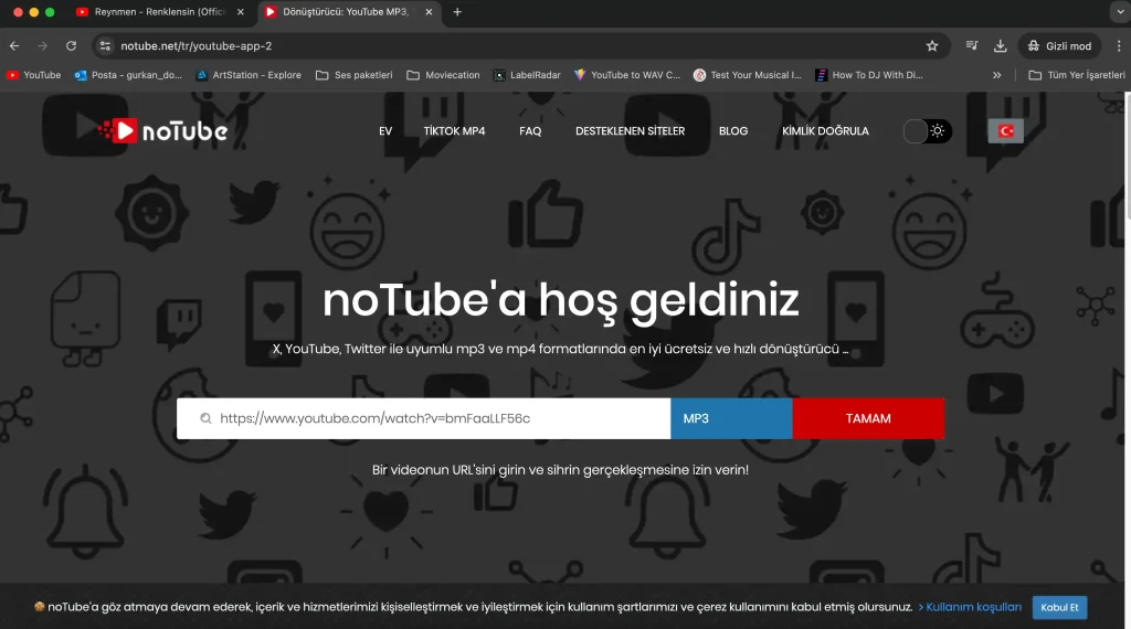 youtube mp3 dönüştürme sitesi