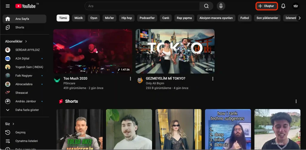 masaüstünden youtube shorts nasıl yüklenir