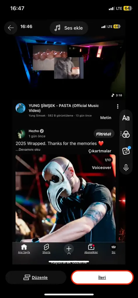 mobil cihazdan youtube shorts yükleme