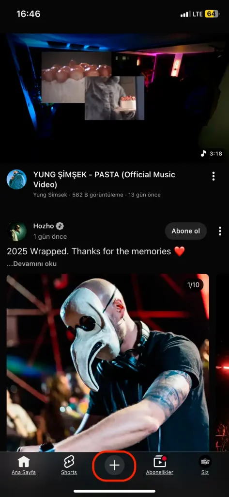 mobil cihazdan youtube shorts nasıl yüklenir